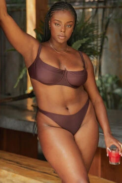 Cacao High Leg Bikini Bottom 20 Cacao High Leg Bikini Bottom -Pinkyy Kleider Geschaft 003321