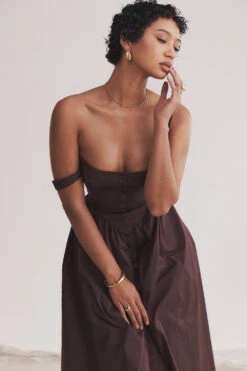 Rich Brown Midi Sundress 30 Rich Brown Midi Sundress -Pinkyy Kleider Geschaft 003795