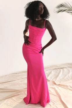 Hot Pink Corset Maxi Dress 20 Hot Pink Corset Maxi Dress -Pinkyy Kleider Geschaft 003981