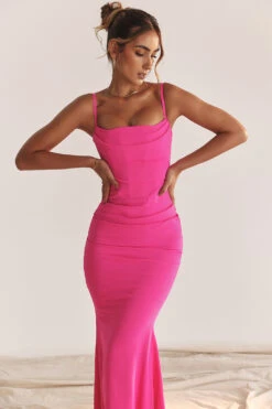 Hot Pink Corset Maxi Dress 19 Hot Pink Corset Maxi Dress -Pinkyy Kleider Geschaft 004047