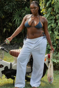 White Relaxed Fit Trousers 20 White Relaxed Fit Trousers -Pinkyy Kleider Geschaft 004593