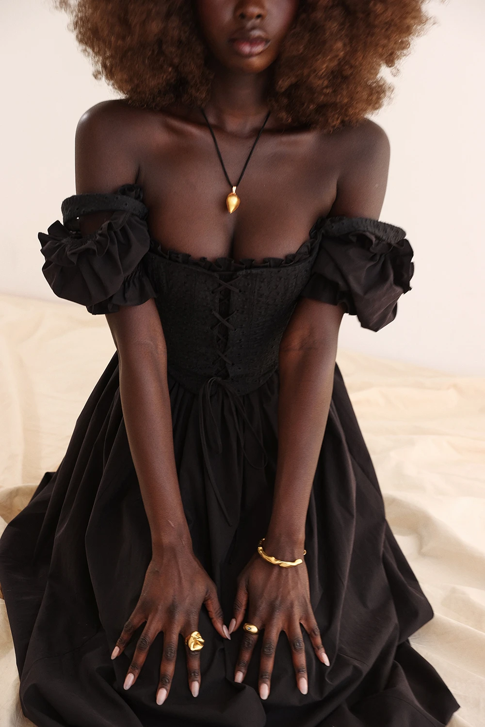 Black Puff Sleeve Midi Sundress 14 Black Puff Sleeve Midi Sundress – Bild 14