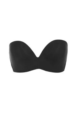 Plain Molded Strapless Bra - Black -Pinkyy Kleider Geschaft 1501091780 plain strapless backless bra black 01