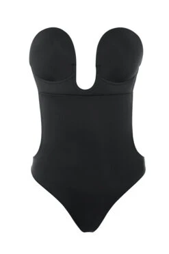 Plunge Self Adhesive Backless Bodysuit - Black 18 Plunge Self Adhesive Backless Bodysuit - Black -Pinkyy Kleider Geschaft 1508736749 plunge backless body black 01