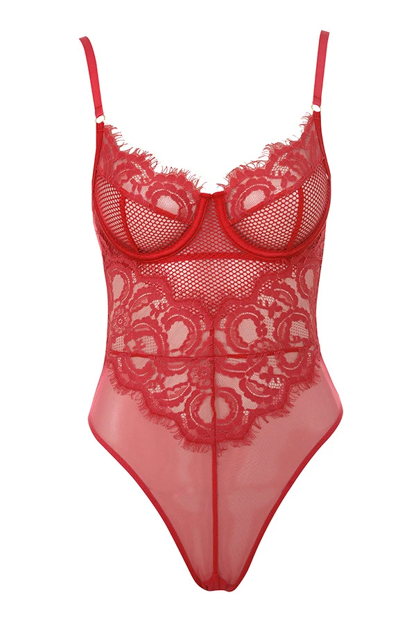 Red Lace Bodysuit 8 Red Lace Bodysuit – Bild 8