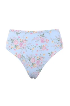 Blue Floral Print Shirred Bikini -Pinkyy Kleider Geschaft 1590569884 perdita pale blue print 04
