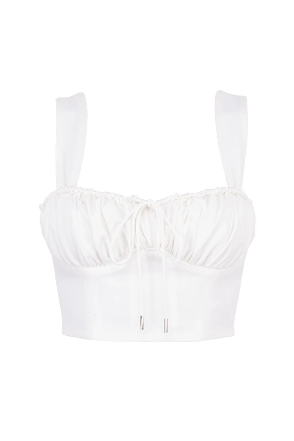 White Blouson Corset Top 13 White Blouson Corset Top – Bild 13