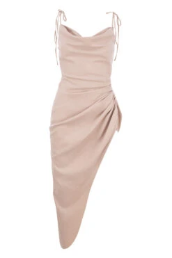 Sand Thigh Split Draped Maxi Dress -Pinkyy Kleider Geschaft 1594273747 sb6063 01