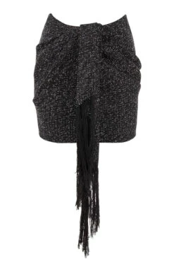 Black Sparkle Draped Mini Skirt -Pinkyy Kleider Geschaft 1594275615 martha black 01