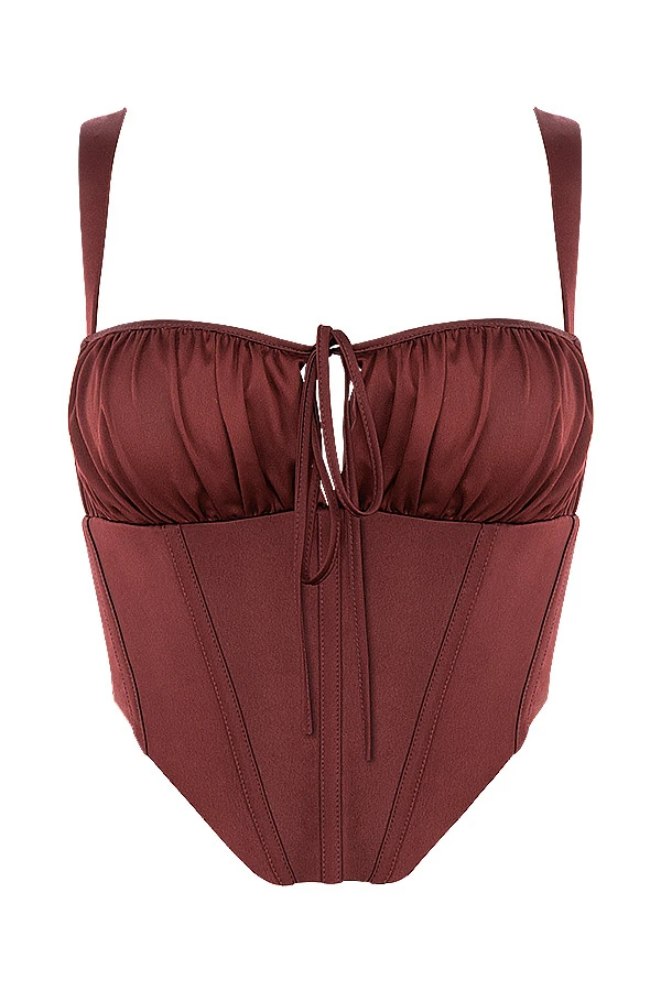 Raisin Satin Cropped Corset 12 Raisin Satin Cropped Corset – Bild 12