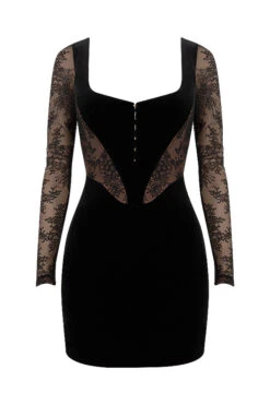 Black Velvet And Lace Corset Dress -Pinkyy Kleider Geschaft 1606896510 sb6606 01
