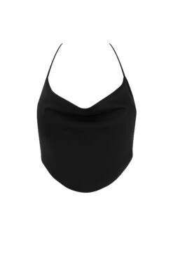 Black Satin Tie Back Crop Top 25 Black Satin Tie Back Crop Top -Pinkyy Kleider Geschaft 1606896762 sb6840 01