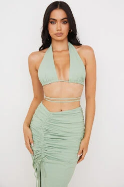Sage Halter Neck Gathered Bustier Top -Pinkyy Kleider Geschaft 1619971378 calypso 2