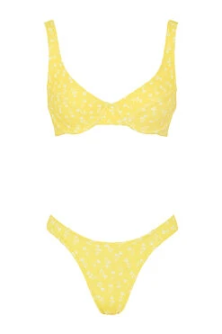 Yellow White Floral Print Bikini -Pinkyy Kleider Geschaft 1624237272 mariposa yellow floral print 01