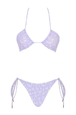 Lilac Floral Print Reverse Triangle Bikini -Pinkyy Kleider Geschaft 1625112164 lira lilac print 01