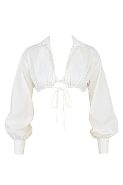 Mistress Rocks 'Wishlist' White Balloon Sleeve Cropped Shirt With Bralette 15 Mistress Rocks 'Wishlist' White Balloon Sleeve Cropped Shirt With Bralette -Pinkyy Kleider Geschaft 1628842702 chr2643 01