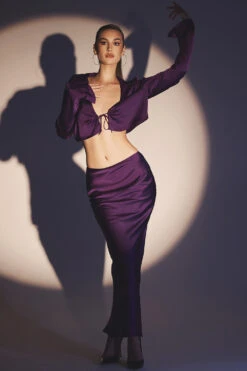 Grape Satin Low Waist Midi Skirt -Pinkyy Kleider Geschaft 1634009964 lavender p14