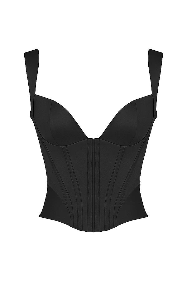 Black Satin Corset 10 Black Satin Corset – Bild 10