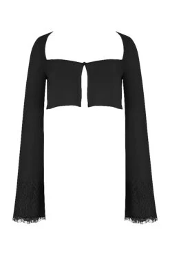 Black Cropped Cardigan -Pinkyy Kleider Geschaft 1634192641 sb7823a 01