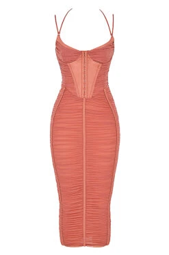 Rose Ruched Midi Dress -Pinkyy Kleider Geschaft 1636049193 sb7760 01