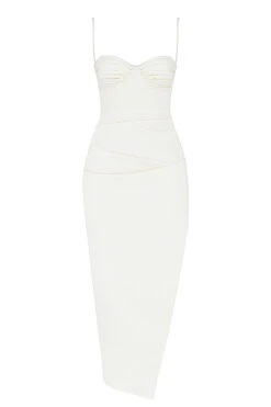 Ivory Satin Corset Dress -Pinkyy Kleider Geschaft 1636960287 sb7817c 01