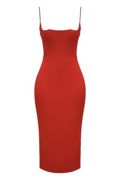 Scarlet Satin Corset Midi Dress -Pinkyy Kleider Geschaft 1641975598 sb8035 01