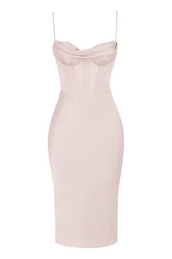 Crystal Satin Corset Midi Dress -Pinkyy Kleider Geschaft 1647508895 sb6657g 01