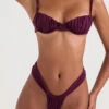 Prune Ruched Bikini Top