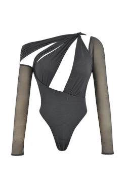 Shadow Asymmetric Cutout Bodysuit -Pinkyy Kleider Geschaft 1652779582 sb8367 01