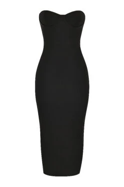 Black Strapless Corset Maxi Dress -Pinkyy Kleider Geschaft 1653368136 sb8444 01