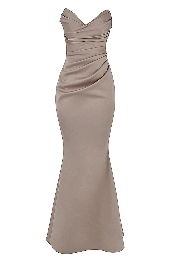 Mushroom Satin Strapless Gown 8 Mushroom Satin Strapless Gown – Bild 8