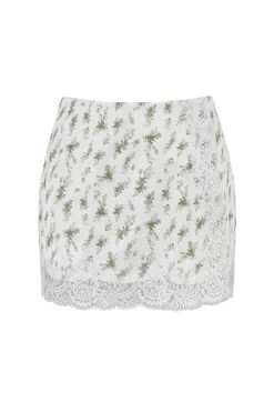 Garden Print Lace Trim Mini Skirt -Pinkyy Kleider Geschaft 1654111279 sb8404 01