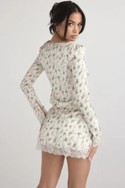 Garden Print Lace Trim Top -Pinkyy Kleider Geschaft 1654245018 clarissanoemie 8