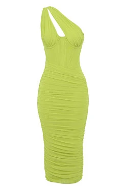 Lime Asymmetric Cutout Midi Dress -Pinkyy Kleider Geschaft 1655359854 sb8056d 01