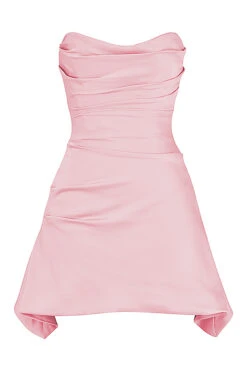 Rose Pink Draped Strapless Corset Dress 21 Rose Pink Draped Strapless Corset Dress -Pinkyy Kleider Geschaft 1656488335 sb8320d 01