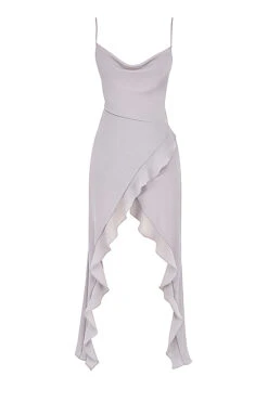 Grey Floaty Maxi Dress -Pinkyy Kleider Geschaft 1657764650 sb8360 01