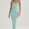 Jade Satin Strapless Maxi Dress