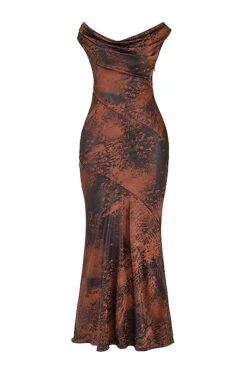 Antique Copper Bias Cut Maxi Dress -Pinkyy Kleider Geschaft 1664416896 sb8531 01