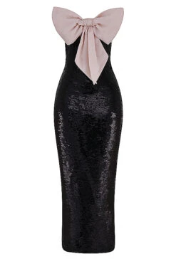 Black Sequin Strapless Bow Dress -Pinkyy Kleider Geschaft 1668641372 sb8780 01