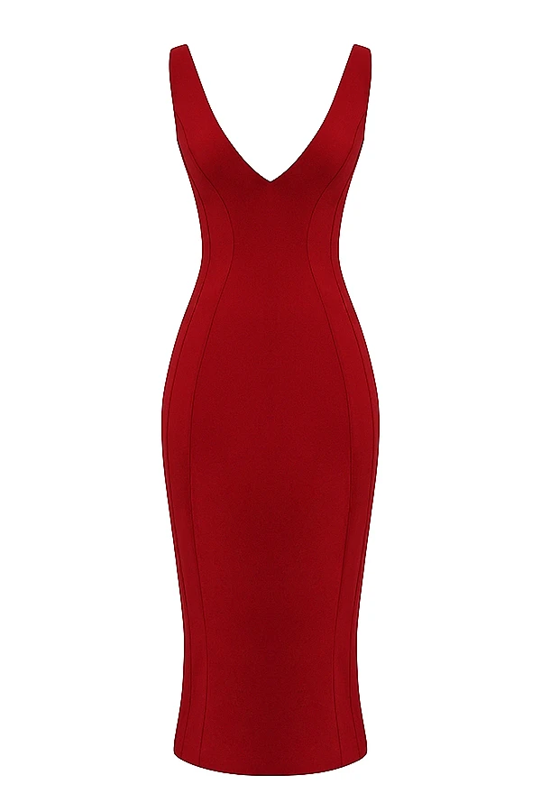 Red Rose Plunge Maxi Dress 13 Red Rose Plunge Maxi Dress – Bild 13