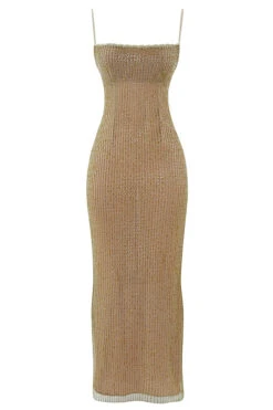 Cafe Au Lait Beaded Maxi Dress - Limited Edition -Pinkyy Kleider Geschaft 1683626199 sb8735 01a