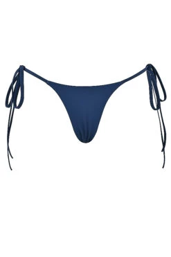 Deep Blue Tie Side Bikini Bottom -Pinkyy Kleider Geschaft 1683709436 sbb1012f 01