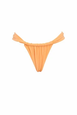 Light Orange Gathered High Leg Bikini Bottom -Pinkyy Kleider Geschaft 1684398373 sbb1017d 01