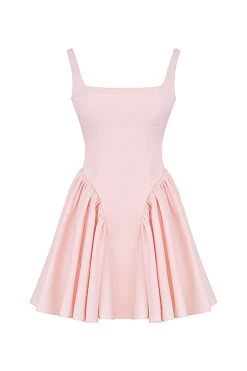 Soft Peach Bow Mini Dress -Pinkyy Kleider Geschaft 1688543842 sb9124b 01