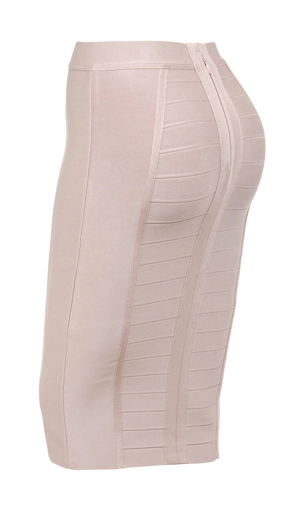 Beige Knee Length Bandage Pencil Skirt 6 Beige Knee Length Bandage Pencil Skirt – Bild 6