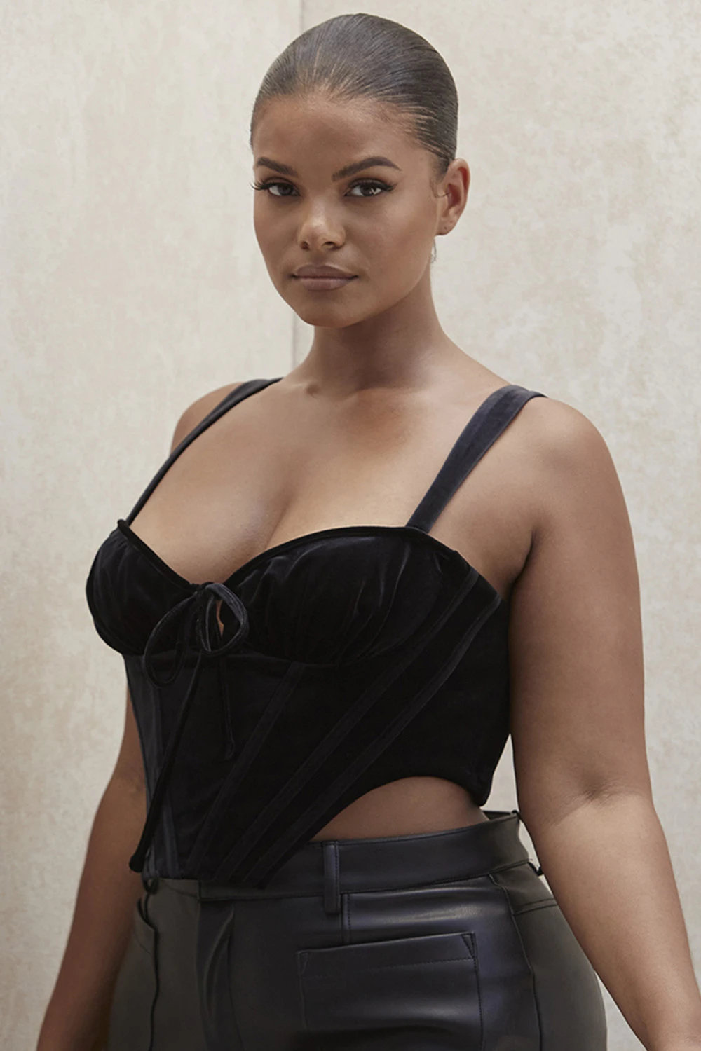 Black Velvet Cupped Corset Top 11 Black Velvet Cupped Corset Top – Bild 11