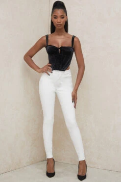 Black Velvet Cupped Corset Top 25 Black Velvet Cupped Corset Top -Pinkyy Kleider Geschaft aayla 15