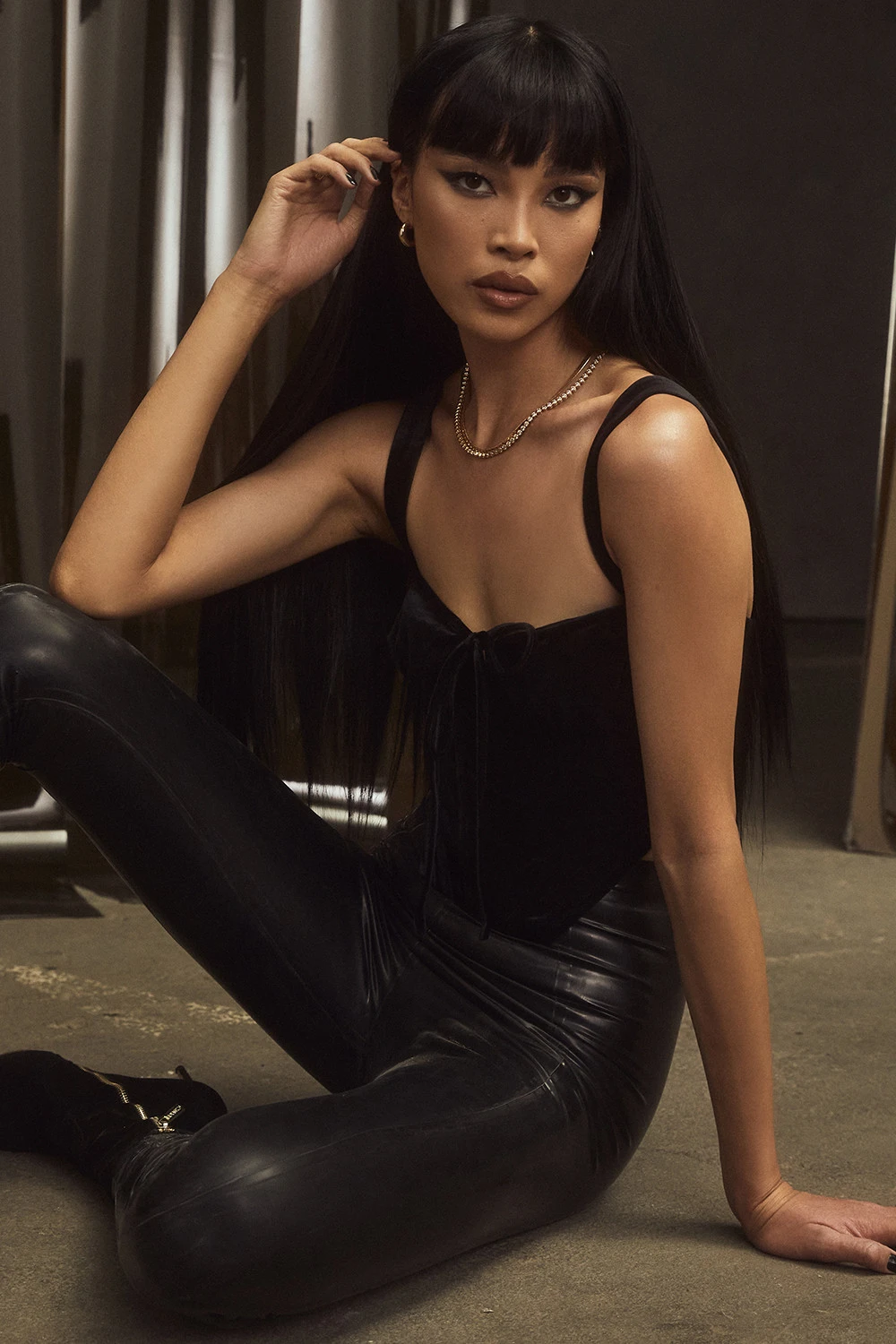 Black Velvet Cupped Corset Top 16 Black Velvet Cupped Corset Top – Bild 16