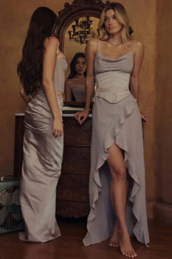 Grey Floaty Maxi Dress -Pinkyy Kleider Geschaft alexandrias51