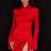 Scarlet Satin Mini Dress